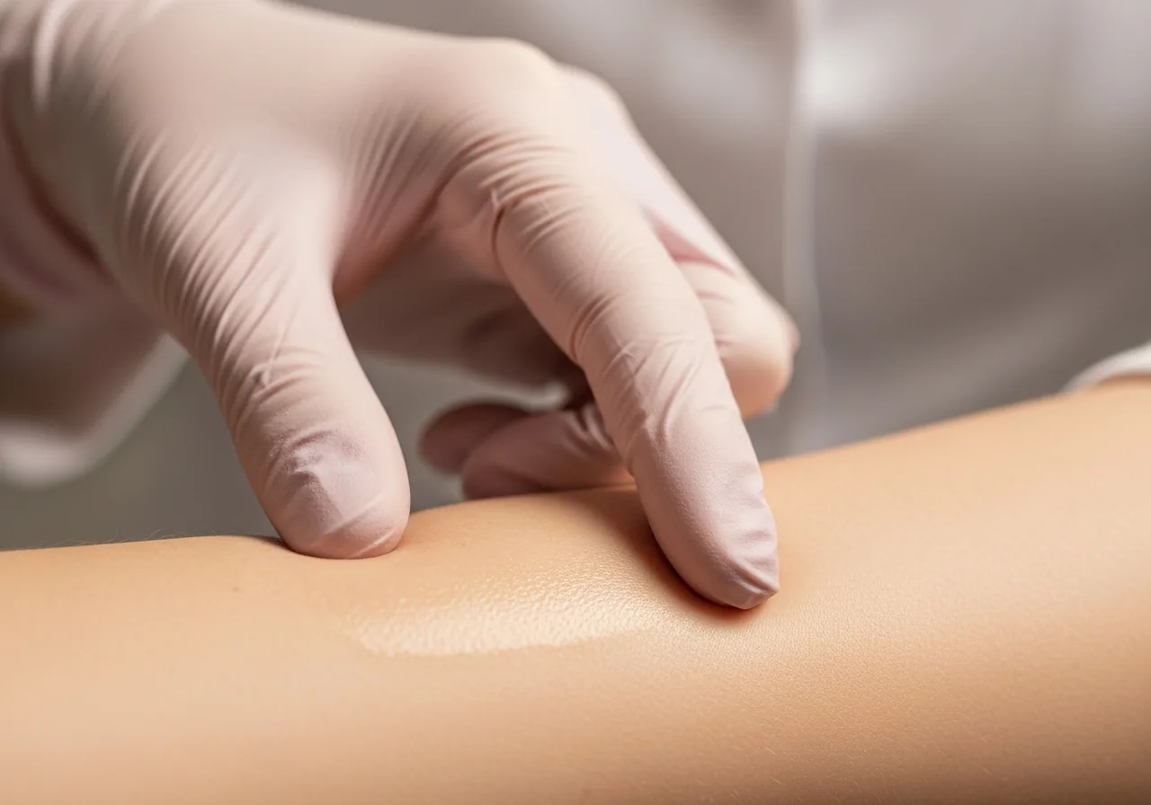 Clinical skin examination: illustrative dermatology photograph