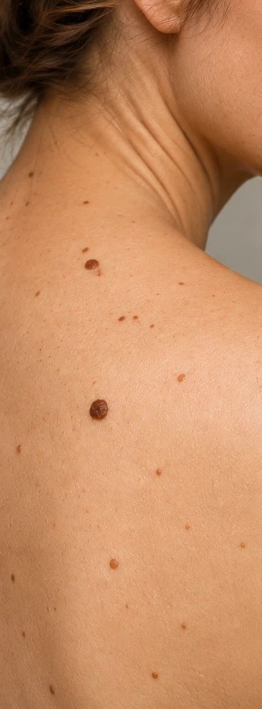 Moles on the shoulder and back